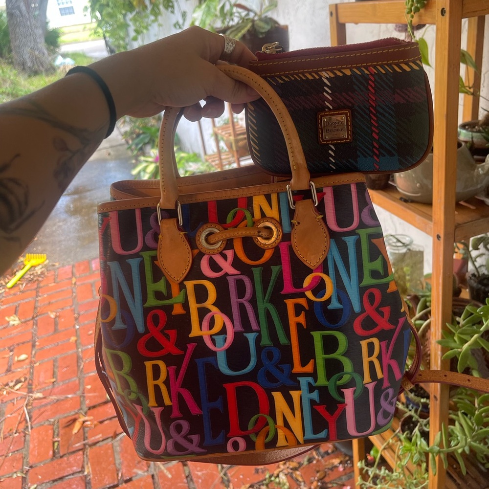 Dooney and Bourke handbag and coin purse wallet bundle